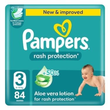 Pampers Rash Protection Diapers Size 3 (6–10 Kg) 84s